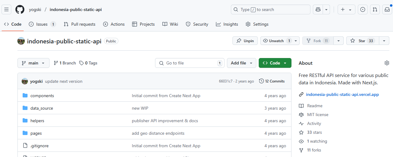Github Public Static API